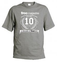 FREE MAGAZINE 10 years anniversary - A Decade of FREEdom - grey